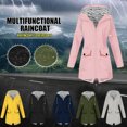 thumbnail image 2 of Chaquetas de lluvia de otoño para mujer, chaqueta impermeable para nieve, abrigo, impermeable, cortavientos con capucha, sudaderas con cremallera completa para acampar y viajar, 2 of 5