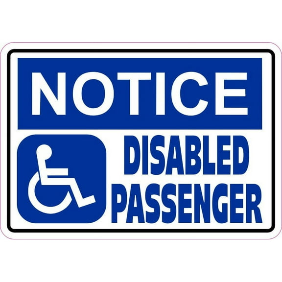 5in x 3.5in Notice Disabled Passenger Sticker