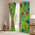 thumbnail image 3 of Feelyou Cartoon Stars Print Curtains Pack of 2 (42x84 Each) for Teens, Kawaii Love Heart Curtains Blackout, Green Pink Graffiti Bedroom Curtains, Window Curtains Home Decor, 3 of 6