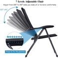 thumbnail image 5 of PetFurnishn Set of 2 Patio Chairs, Folding Chairs with Adjustable Backrest, Outdoor Sling Chairs for Bistro, Deck, Backyard, Armchair with Padded Seat, 300 lbs Capacity (2, Black), 5 of 9