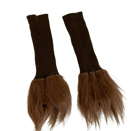

Women s Ribbed Knit Leg Warmers Girls Winter Fuzzy Solid Color Knee High Socks Boot Cuffs with Fur Trim