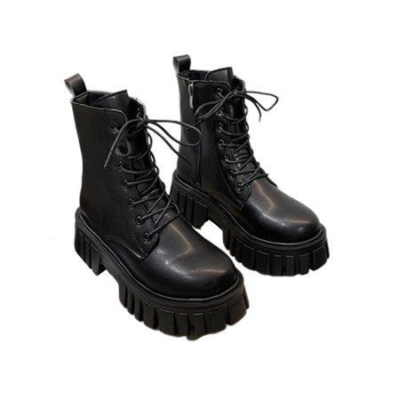 

Zodanni Ladies Comfortable Winter Shoes Work Nonslip Platform Fashion Booties Slip Resistant Zipper Boots Low Calf Black 5.5