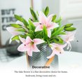 thumbnail image 3 of Baohd 6 Pieces Artificial Lilys Flower Simulation Reusable Washable Vivid Decorative Bedroom artificial Plant Flowers Decor Pink, 3 of 9