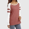 thumbnail image 6 of Tops for Women Fashion Striped Color Block Crew Neck Long Sleeve Pullover Tunic Shirts Relaxed Fit Casual Workout Basic Casual Outfits Clothes 2025, 6 of 6