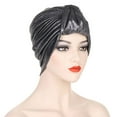 thumbnail image 2 of ZHENHONG Turbans for Women Fashion Elastic Solid Color Comfortable Head Wrap Hat Casual Headwear Silver, 2 of 3