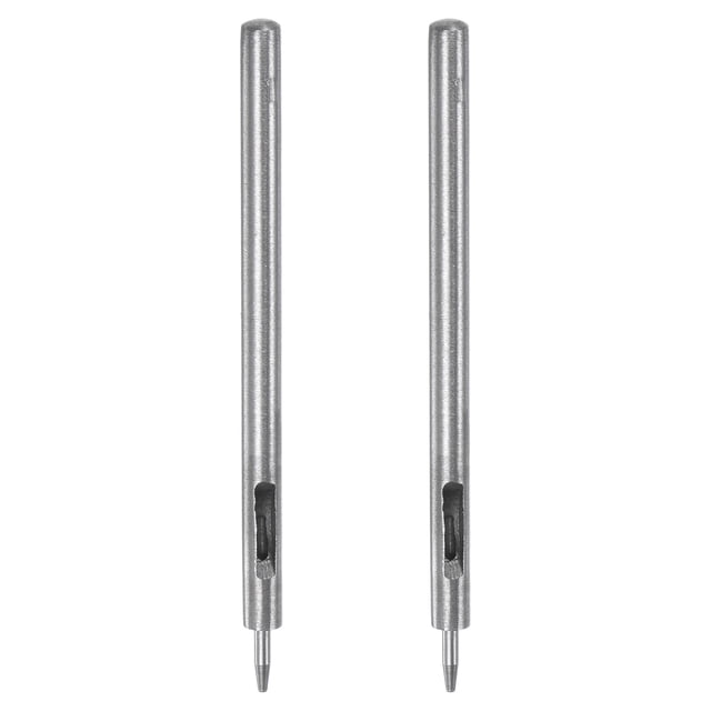 2uds Cuero Agujero Perforador 1mm Recto Redondo Punzón Ojal Presión Remache Colocador para Cuero Artesanía Ropa Bolso Tela Cortina