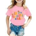 thumbnail image 1 of HJYCHN Chemises pour Filles Mode Décontractée Lettre Col Rond Manches Courtes T-Shirt Haut Jolis Hauts pour Filles Rose 3-4 Ans, 1 of 3