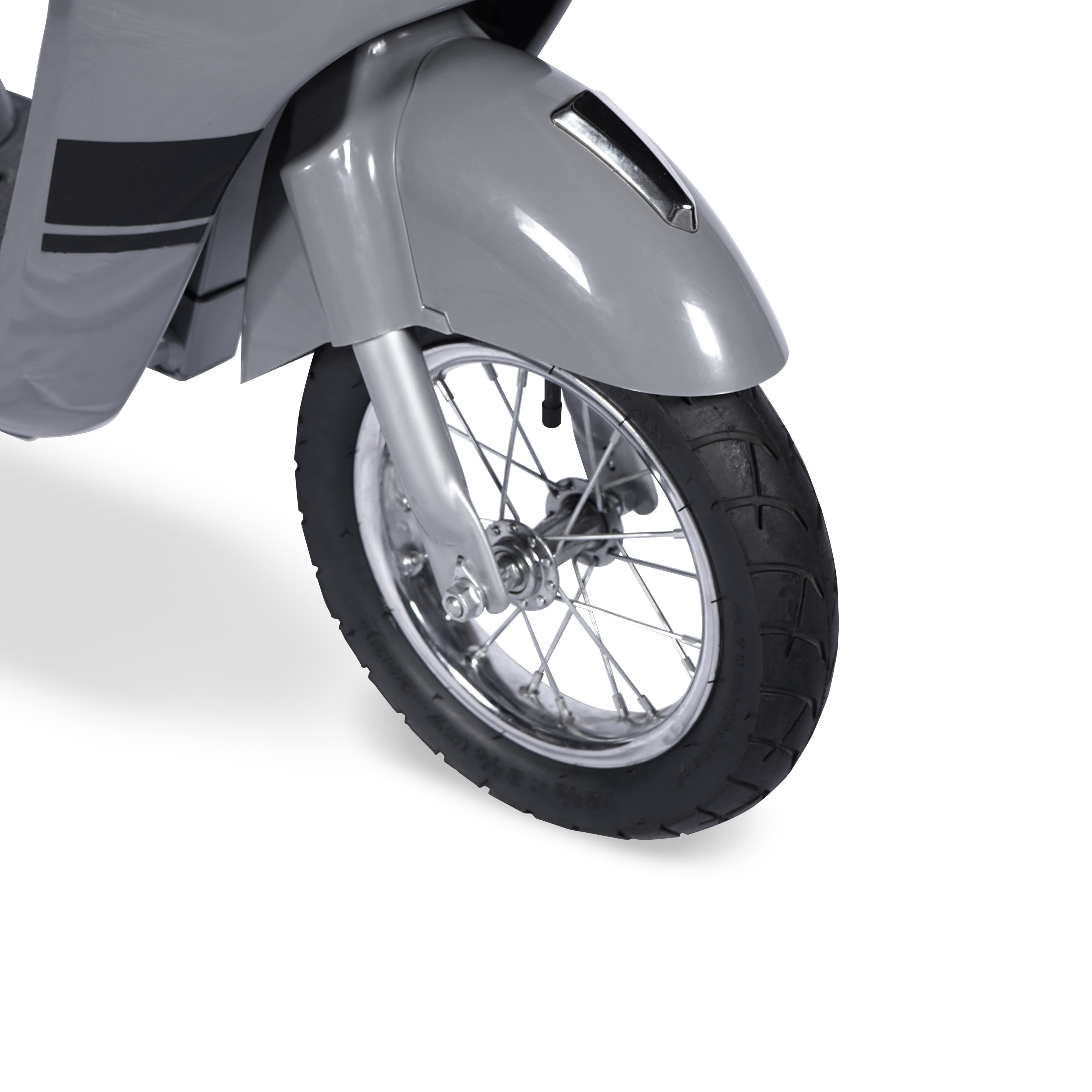 Hyper Toy Company, 24V Retro Electric Scooter, Children Ages 13+, up to 14 MPH, Silver