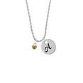 thumbnail image 2 of Delight Jewelry Goldtone Mini Scroll Heart Silvertone Script Initial Disc - A - Charm Necklace, 20"+3", 2 of 4
