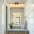 thumbnail image 2 of Bathroom Vanity Light Fixtures 5-Lights Gold and Black Bathroom Light Over Mirror with Clear Glass Shade Vanity Lights for Bathroom, 2 of 8