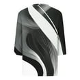 thumbnail image 7 of DeHolifer Women's T-Shirts V-Neck 3/4 Sleeve Strip Printed Dressy Tunic Tops Casual Loose T-Shirts Black 2XL, 7 of 7