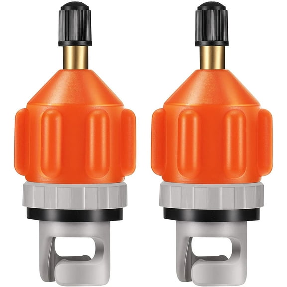 2PCS SUP Pump Adaptor, Universal Inflatable Boat SUP Pump Converter Air Valve Adapter for Inflatable Kayak Stand Up Paddle Board Rubber Boats Dinghy Inflatable Beds Canoes Kayak(Orange*2)