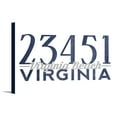 thumbnail image 1 of Virginia Beach, Virginia - 23451 Zip Code (Blue) - Lantern Press Artwork (18x12 Gallery Wrapped Stretched Canvas), 1 of 1