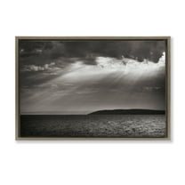 Stupell Industries Portugal Sea Cove Landscape & Nature Photography Brown Floater Framed Canvas Art Print Wall Art, 31 x 21