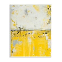 Stupell Industries Yellow Weathered Street Style Modern Scribble Stencil Painting Unframed Art Print Wall Art, Design by Erin Ashley