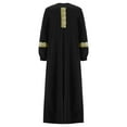 thumbnail image 3 of Linjinx Robe de Danse de Louange pour Filles Abaya à Manches Longues Robe Maxi de Fête Prière Musulmane Islamique Dubaï Robe Décontractée Noir 14, 3 of 7