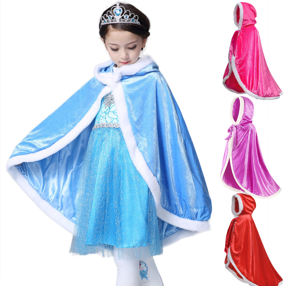 Cape De Princesse Bleue Avec Capuche Pour Fille 3-6 Ans - Déguisement Pour Halloween, Noël, Anniversaire