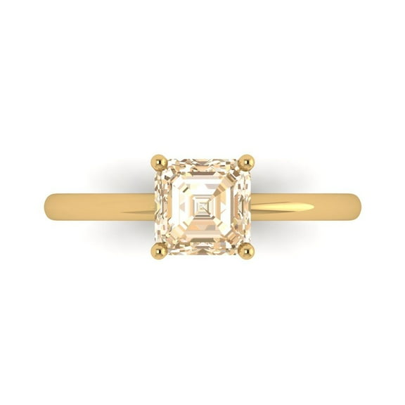 Solitaire Engagement Ring for Women - 1ct Natural Morganite in 18K Yellow Gold Promise Ring