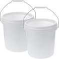 thumbnail image 1 of Cubo de agua de plástico blanco de 2 uds, cubo de 5L para el hogar, cubo de plástico portátil con asa HOMEMAXS MX16103379, 1 of 5