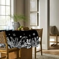 thumbnail image 3 of Christmas Tablecloth 60×60 Inch Round, Floral Leaf Black Washable Table Cover for Party Picnic Dinner Decor, 3 of 6