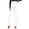 thumbnail image 2 of Pantalones Palazzo de Pierna para Mujer, con Cinturón, Cintura Alta, Informales, Holgados, Largos y con Bolsillos. XL, 2 of 9
