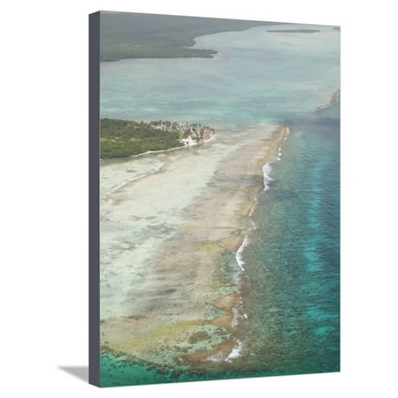 Aerial of a Turneffe Island Resort, Belize Stretched Canvas Print Wall Art By Stuart