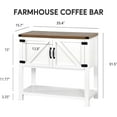 thumbnail image 2 of Farmhouse Coffee Bar Cabinet with Barn Doors, White Coffee Bar Stand with Storage, 36 inch Coffee and Tea Bar with Bottom Shelf for Living Dining Room, 2 of 9