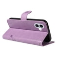 thumbnail image 3 of for iPhone 16 Wallet Case, [with Card Holder] Embossed Pattern PU Leather Detachable Wrist Strap Slim Shockproof Protective Flip Stand Phone Case for iPhone 16 Women Girls, Purple, 3 of 7