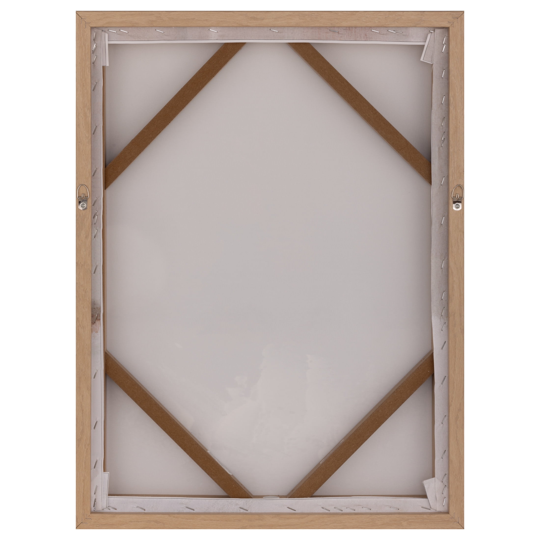 Gallery Solutions 24x18 Framed Vertical Abstract Canvas Art - Brown and White Design with Hand-Painted Embellishments, MDF Frame, and D-Ring Hangers