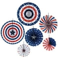 thumbnail image 2 of Ranliy 6Pcs/12Pcs Independence Day Party Hanging Paper Fans Decorations -National Day Patriotic American Theme Birthday Party 4Th of July Party Ceiling Hangings Photo Booth Backdrops Decorations, 2 of 8