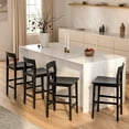 thumbnail image 7 of EYYTHUNG Modern Farmhouse Wooden Bar Stools Set of 6, 25-inch Mid Century Solid Wood Counter Height Stools with Back Support Barstools Chairs, Black, 7 of 7