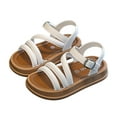 thumbnail image 4 of Gubotare Girl Sandals Baby Girls Toddler Everyday Cute Summer Flat Sandals with Backstrap Sizes 9.5 (White,Toddler 9.5), 4 of 6