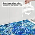 thumbnail image 5 of Fuzoiu Vibrant Blue Floral Print Absorbent, Reversible Microfiber Dish Drying Mat for Kitchen, Dish Drying Pad for Dishes, Utensils, Pots and Pans, Extra Large 18 Inch x 24 Inch, 5 of 7