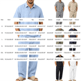 thumbnail image 4 of Awwp Men's Linen 2 Piece Outfits Short Sleeve Shirts & Long Pants Set Casual Loose Summer Matching Vacation Suit Army Green Size: 2Xl, 4 of 7