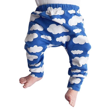 

Kids Baby Boys Girls Clouds Printed Cotton Harem Pants Leggings Sweatpants