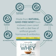 Designer Wellness, Designer Whey, Natural 100% Whey Protein Powder with Probiotics, Fiber, and Key B-Vitamins for Energy, Gluten-Free, Unflavored, 2lb