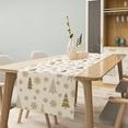 thumbnail image 2 of Merry Christmas Tree Table Runner, Golden Snowflake Winter Seasonal Holiday Decor for Indoor Outdoor Dining Table Decorations 13x70in, 2 of 5
