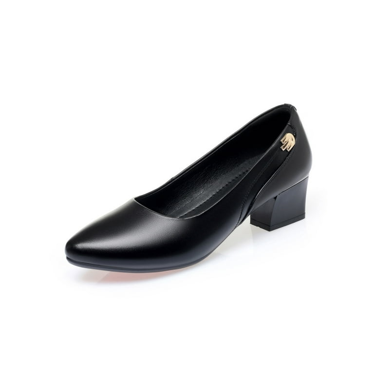 Ritualay Black Closed Toe Heels Women Comfort Dress Pump Shoes