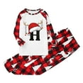 thumbnail image 3 of Odeerbi Christmas Pajamas for Family Holiday Long Sleeve Initial Name Family Christmas Pajamas Matching Sets Toddler Printed Home Wear Two-Piece Sleepwear Xmas Family Matching PJs Set Red, 3 of 7