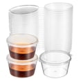 thumbnail image 1 of 100 Pcs Condiment Cups 2 Oz Dressing Container Portion Cups Plastic Sauce Cups Condiment Containers With Lids, 1 of 5