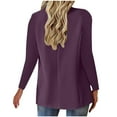 thumbnail image 3 of BADHUB Women's Blazer Open Front Casual Bussiness Cardigan Notch Collar Long Sleeve Lapel Work Office Suit Jackets Purple XXXL, 3 of 6