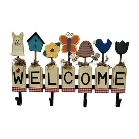 

RBCKVXZ Home Decor Wooden Hangtag Welcome Wall Hook Welcome To Wall Hanging Decoration Home Essentials