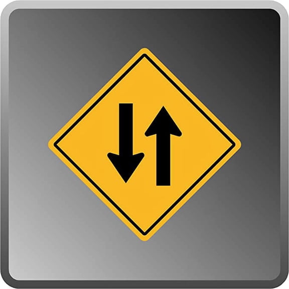 TWO WAY Traffic Road Aluminum .40" Thick Sign 16"x16"