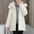 thumbnail image 5 of Wowcloth Women's Casual Solid Color Long Sleeve Hooded Cotton Coat - Warm Winter Outerwear for Everyday Use, 5 of 7