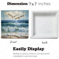 thumbnail image 3 of Blue Ocean Waves Seagulls Wooden Box Sign Gifts for Kids Funny Summer Decor for Classroom Chic Desk Decor Rustic Table Decorations Wood Block Signs For Shelf Desk Decoration 7x7 In, 3 of 6