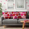 thumbnail image 3 of HUGNEO 14x14 Inch Pink Red Heart Geometric Pillow Cover, Minimalist Decorative Cushion Case for Sofa Bedroom, No Insert, 3 of 8