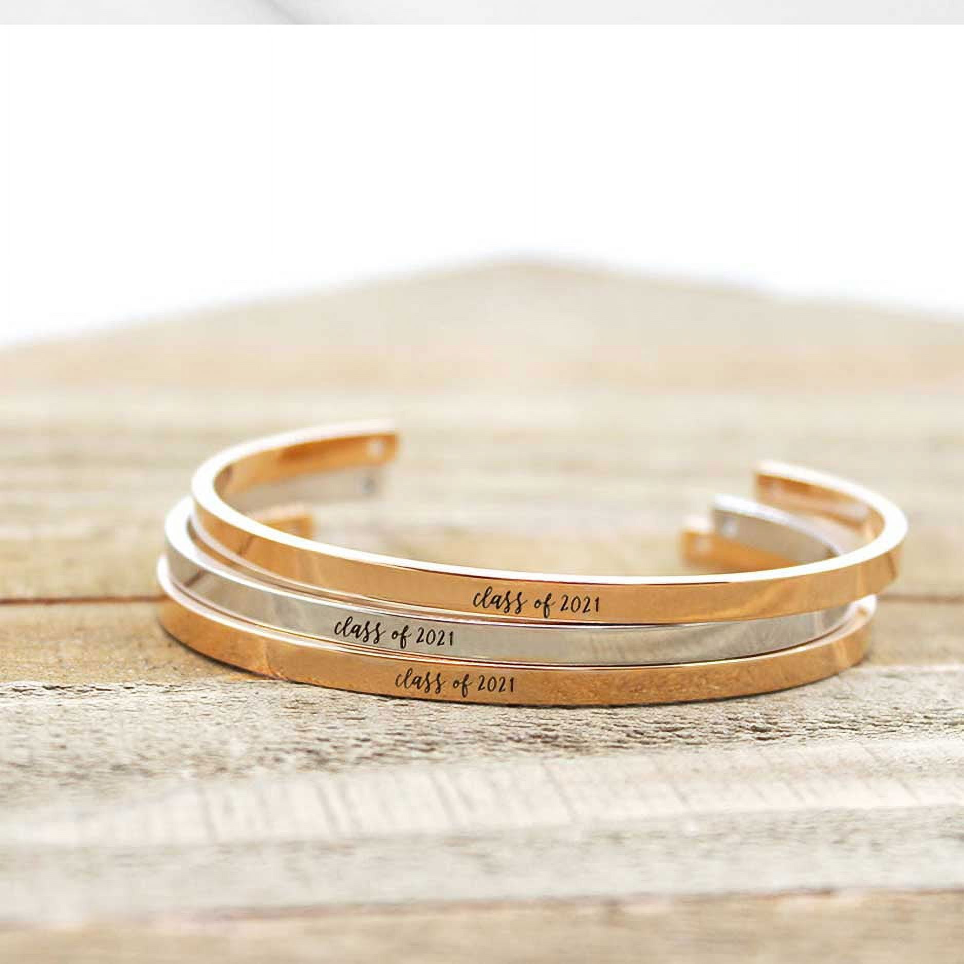 Anavia Happy Graduation Gift for Best Friend - Class of 2021 College Graduation Gift for Friend - Stainless Steel Bangle Gift