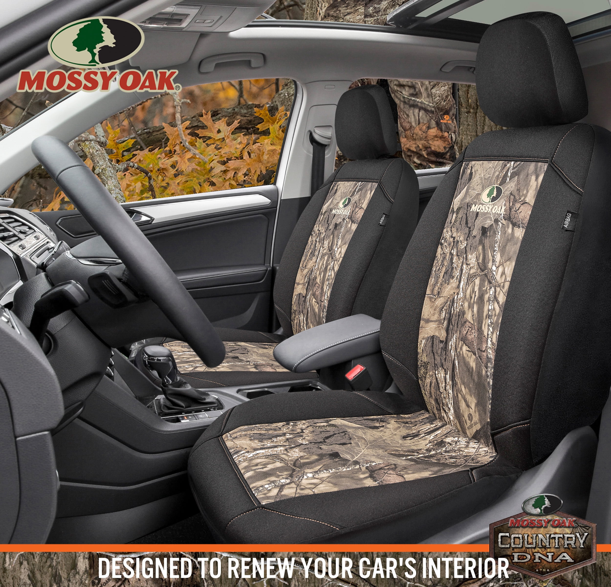 MOSSY Oak Low Back Camo Seat Covers, Airbag Compatible, Universial Fit, Fit Most Bucket Seats - Made with Premium Cotton Twill - Official Licensed Product