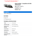 thumbnail image 2 of Right Headlight - Compatible with 2006 - 2008 Mazda 6 2007, 2 of 2