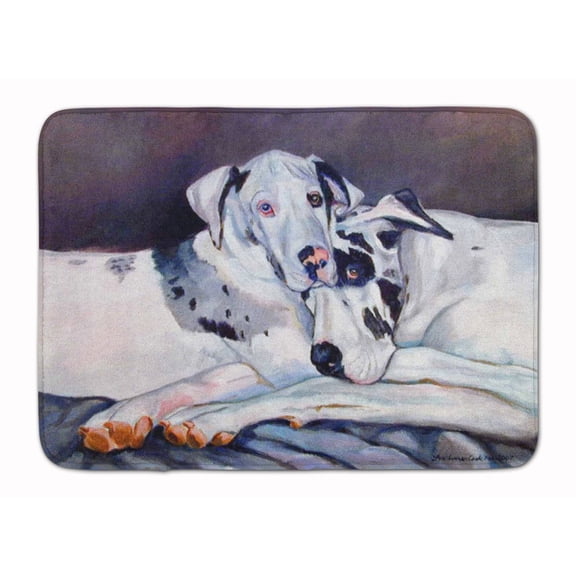 Carolines Treasures 7163RUG Harlequin Natural Great Danes Machine Washable Memory Foam Mat 19 X 27" multicolor